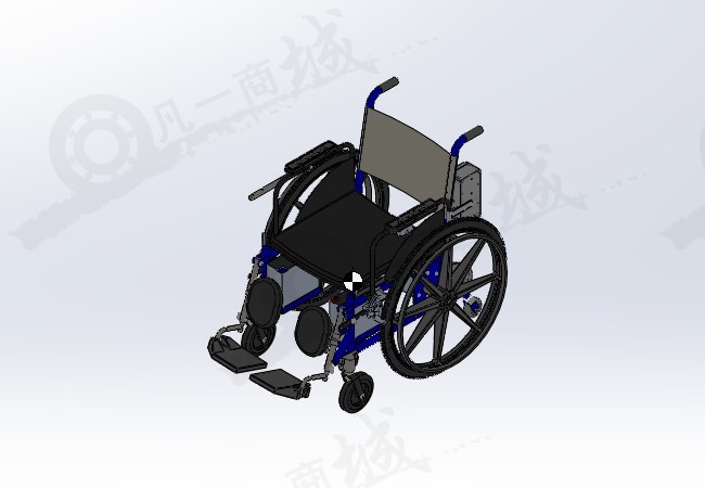 電動(dòng)輪椅3D模型圖紙 模型截圖[1]