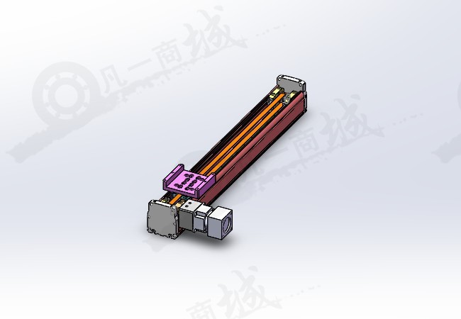 同步帶傳動 單軸模組滑臺3D模型圖紙 模型截圖[1]