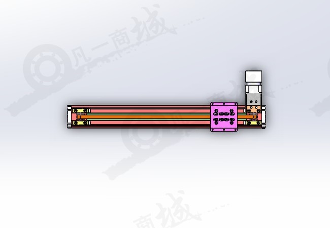 同步帶傳動 單軸模組滑臺3D模型圖紙 模型截圖[3]