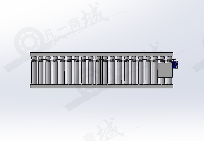 圓皮帶傳動(dòng) 滾筒輸送線流水線設(shè)計(jì)3D模型圖紙 模型截圖[3]