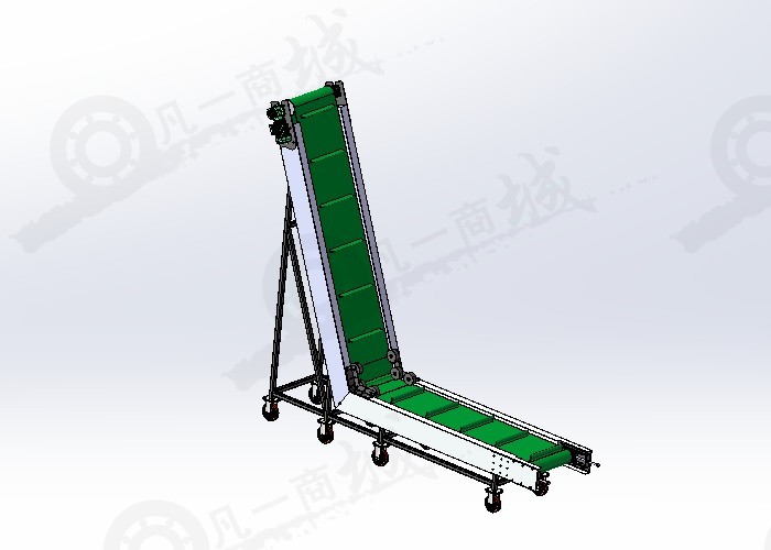 小型輸送線-L型爬坡輸送機-升降流水線3D模型 模型截圖[1]