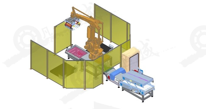 機器人碼垛機系統(tǒng)-自動化碼垛生產(chǎn)線設計模型 模型截圖[1]