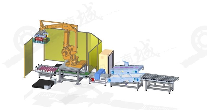 機器人碼垛機系統(tǒng)-自動化碼垛生產(chǎn)線設計模型 模型截圖[4]