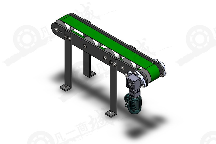 小型平皮帶傳輸機-流水線-輸送線3D模型 模型截圖[1]