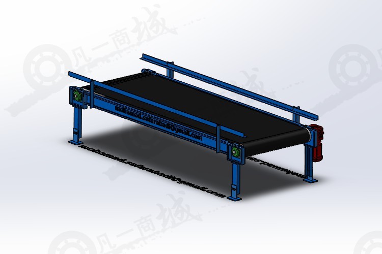 PVC皮帶輸送機-傳送帶流水線3D模型圖紙 模型截圖[1]
