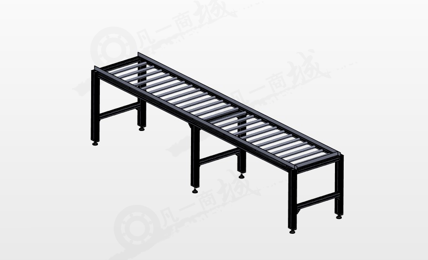 鋁型材支架無(wú)動(dòng)力滾筒輸送機(jī)模型 模型截圖[1]