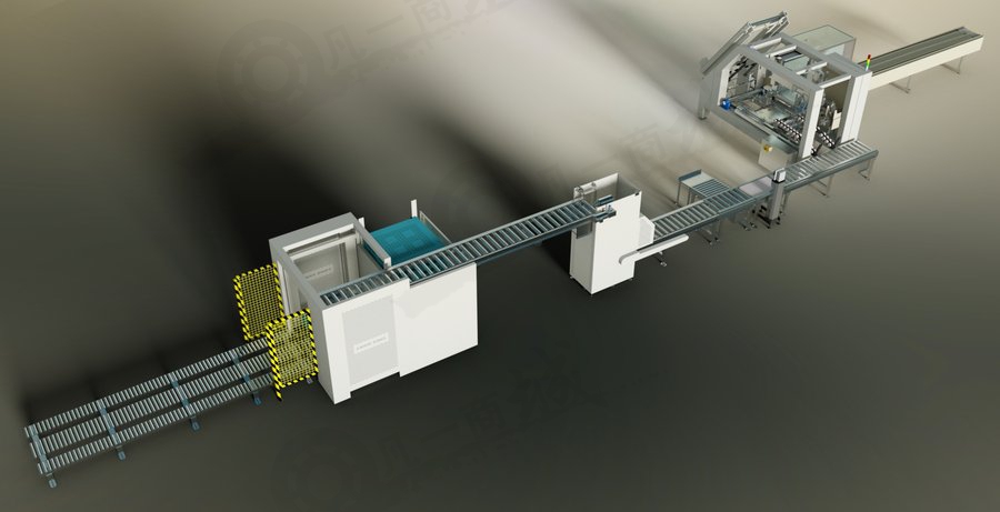 產(chǎn)品包裝堆垛機流水線3D模型 模型截圖[2]