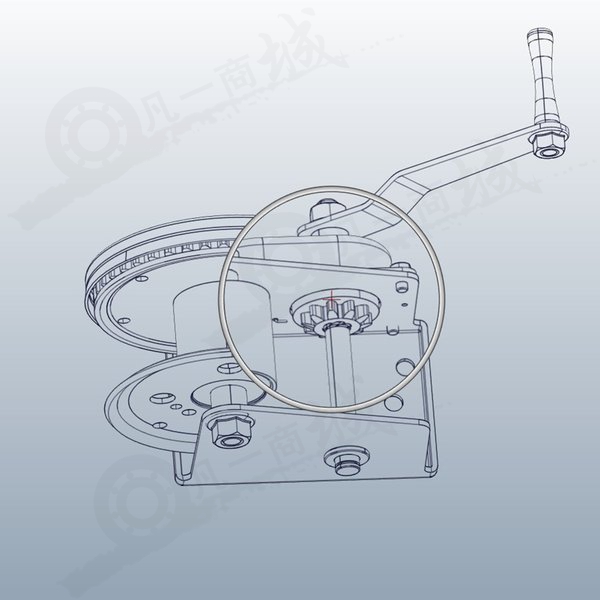 手動(dòng)卷揚(yáng)機(jī)3D圖紙 模型截圖[4]
