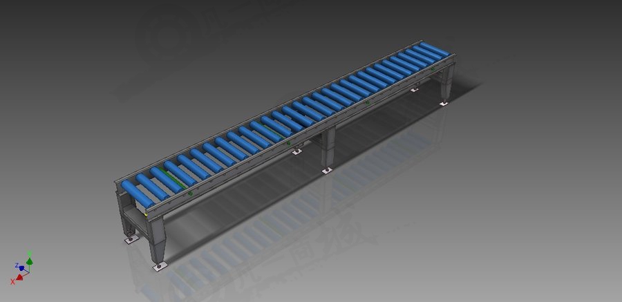 3米無(wú)動(dòng)力滾筒輸送機(jī)模型圖 模型截圖[1]