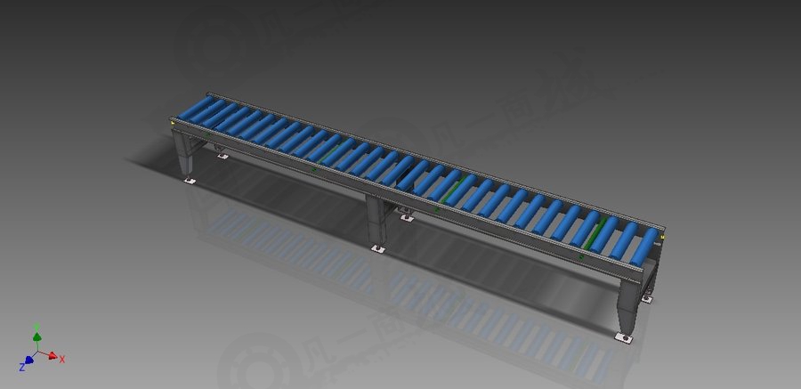3米無(wú)動(dòng)力滾筒輸送機(jī)模型圖 模型截圖[2]