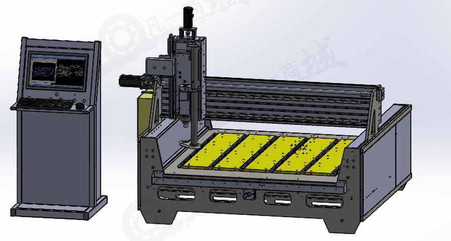 CNC數(shù)控銑床3D模型圖紙 模型截圖[1]