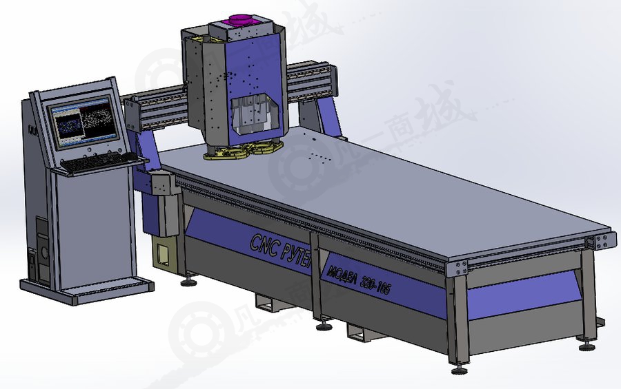 CNC數(shù)控銑床3D模型圖紙 模型截圖[3]
