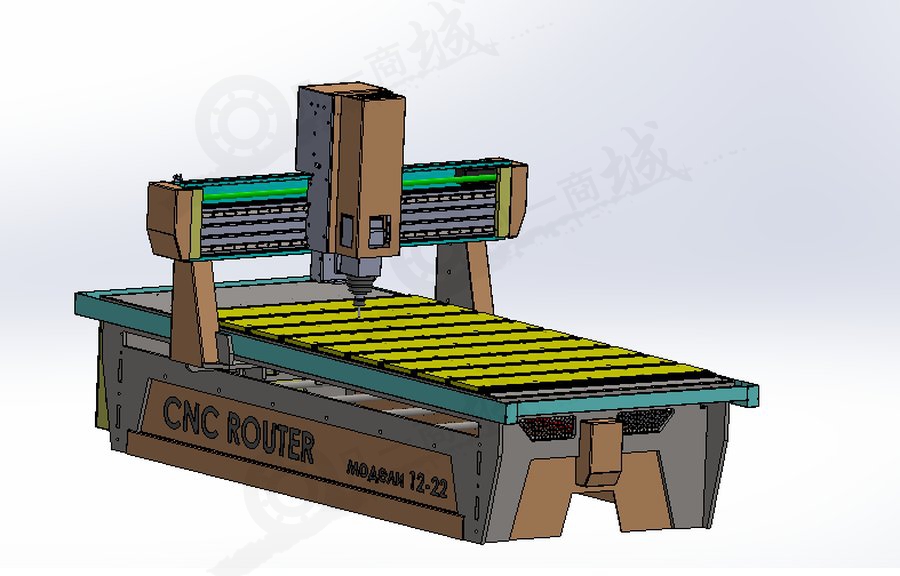 CNC數(shù)控銑床3D模型圖紙 模型截圖[4]