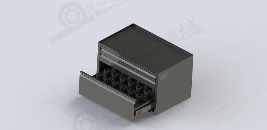 三層抽屜式工具箱圖紙 模型截圖[1]