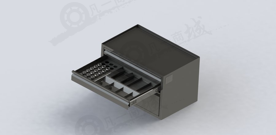 三層抽屜式工具箱圖紙 模型截圖[2]
