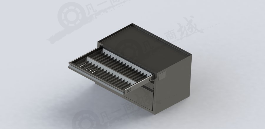 三層抽屜式工具箱圖紙 模型截圖[3]