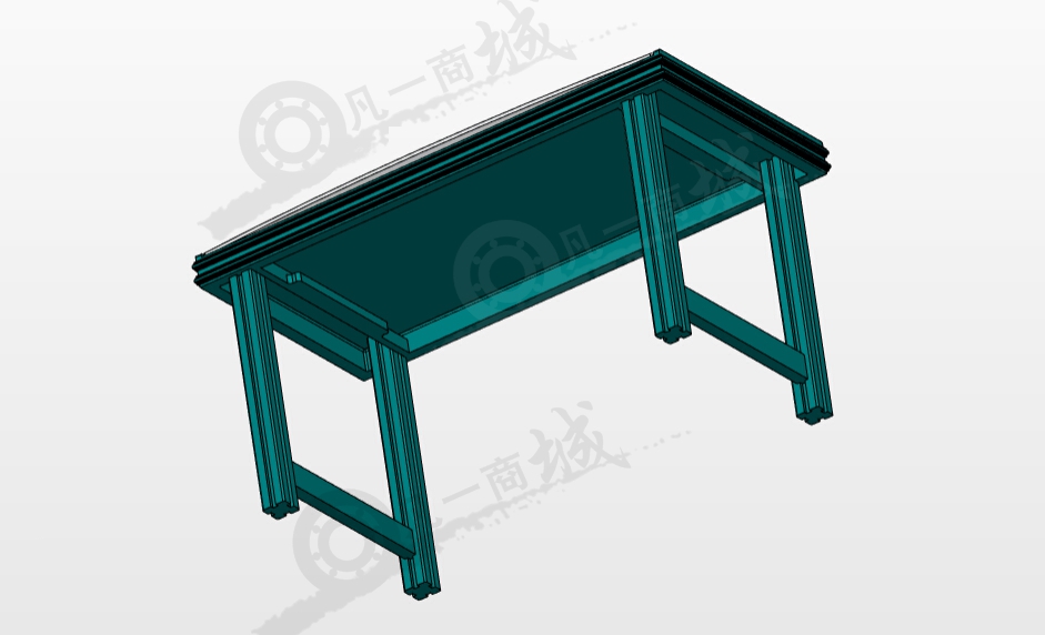 鋁型材框架玻璃桌面工作臺(tái) 模型截圖[2]