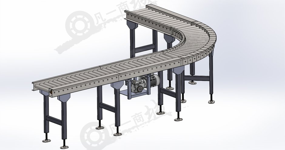 鏈條驅(qū)動(dòng)滾筒90°輸送機(jī)SW圖 模型截圖[2]