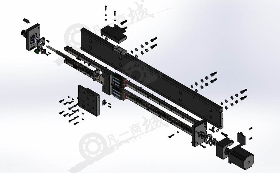 上銀行程710mm直線模組分解圖 模型截圖[4]