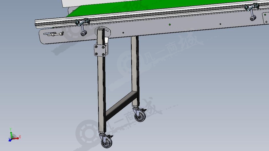 3600x500帶腳輪皮帶輸送機(jī)三維 模型截圖[5]