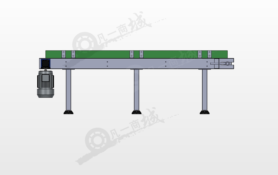 帶導(dǎo)板扁平式PVC帶輸送機3D圖紙 模型截圖[2]