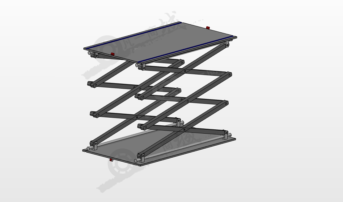 剪刀式升降臺(tái)3D模型圖紙 模型截圖[1]