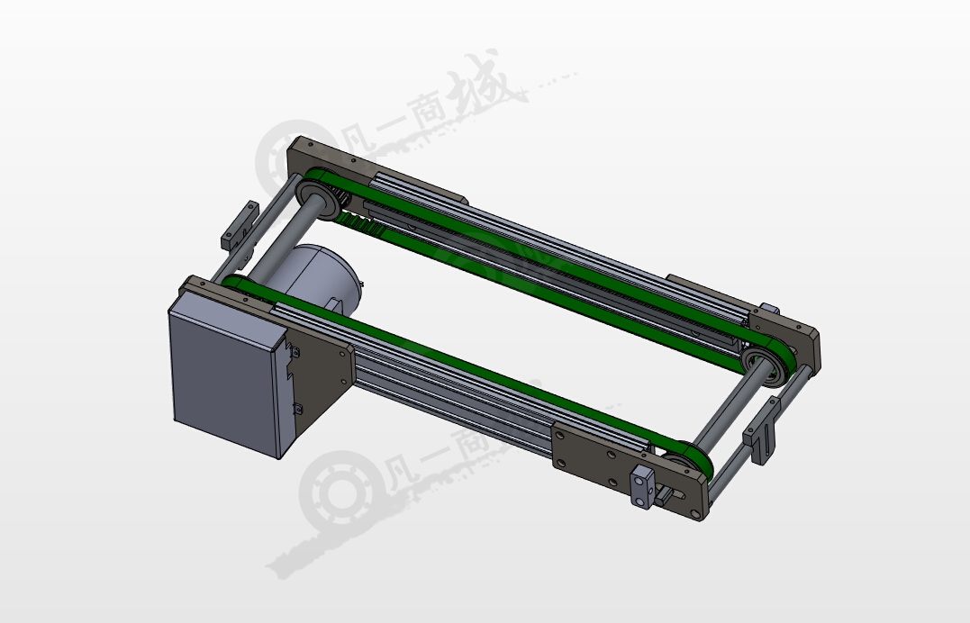 同步帶驅(qū)動板材輸送機(jī)3D模型圖紙 模型截圖[3]