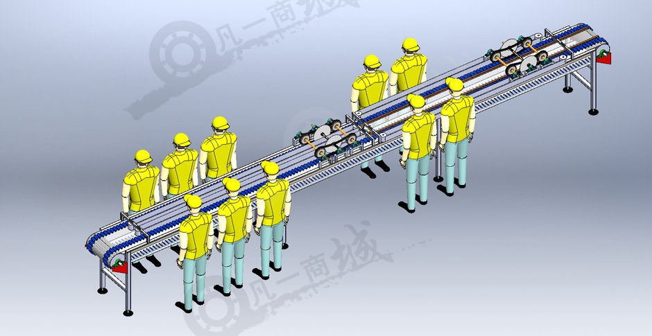 工人作業(yè)流水輸送線(xiàn)模型圖 模型截圖[3]
