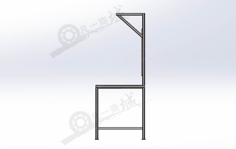 檢測(cè)用全金屬工作臺(tái)SW圖紙 模型截圖[2]