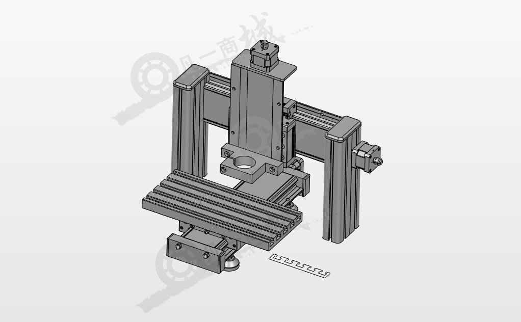 小型CNC數(shù)控機(jī)床框架3D圖 模型截圖[1]