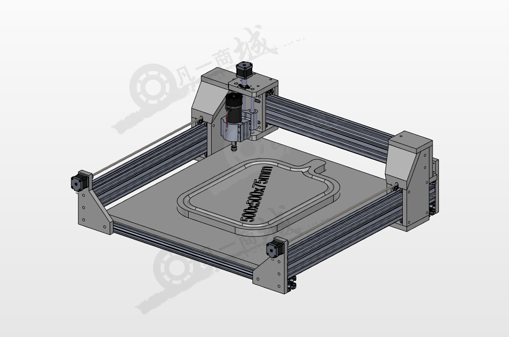 500×500×75mm數(shù)控雕刻機(jī)模型圖 模型截圖[1]