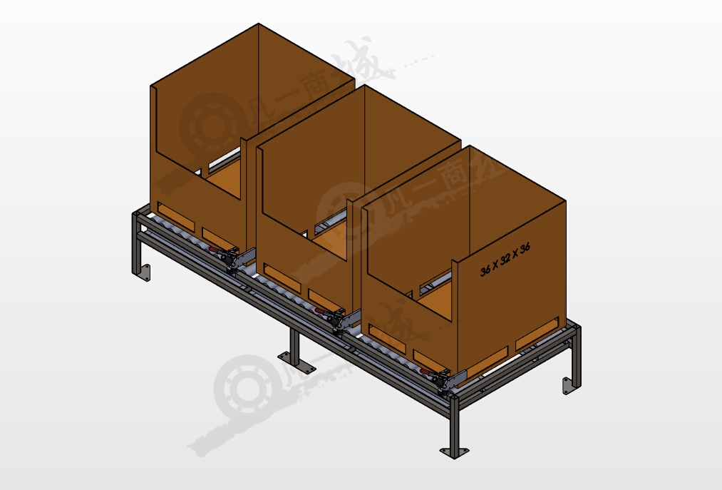 可固定工業(yè)輥道平臺(tái)3D模型 模型截圖[1]