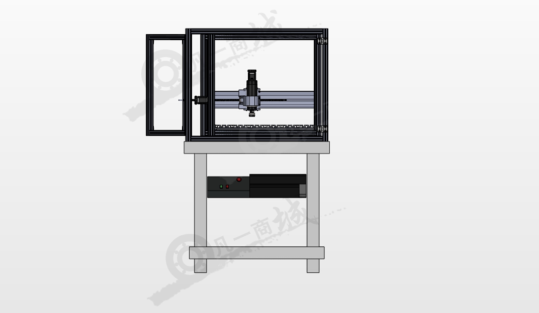 帶防護艙數(shù)控雕刻機3D模型 模型截圖[2]