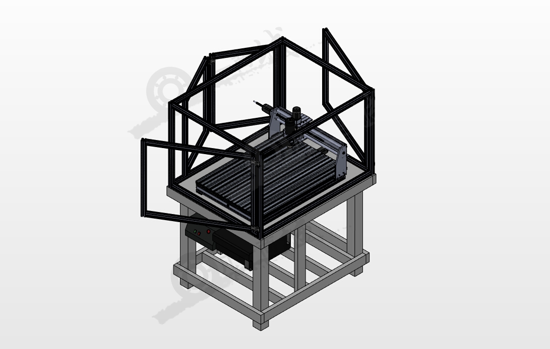 帶防護艙數(shù)控雕刻機3D模型 模型截圖[1]