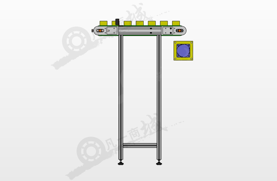鋁型材支架小型皮帶輸送機3D圖 模型截圖[2]