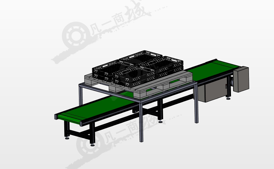 帶置物臺皮帶輸送機3D圖 模型截圖[1]
