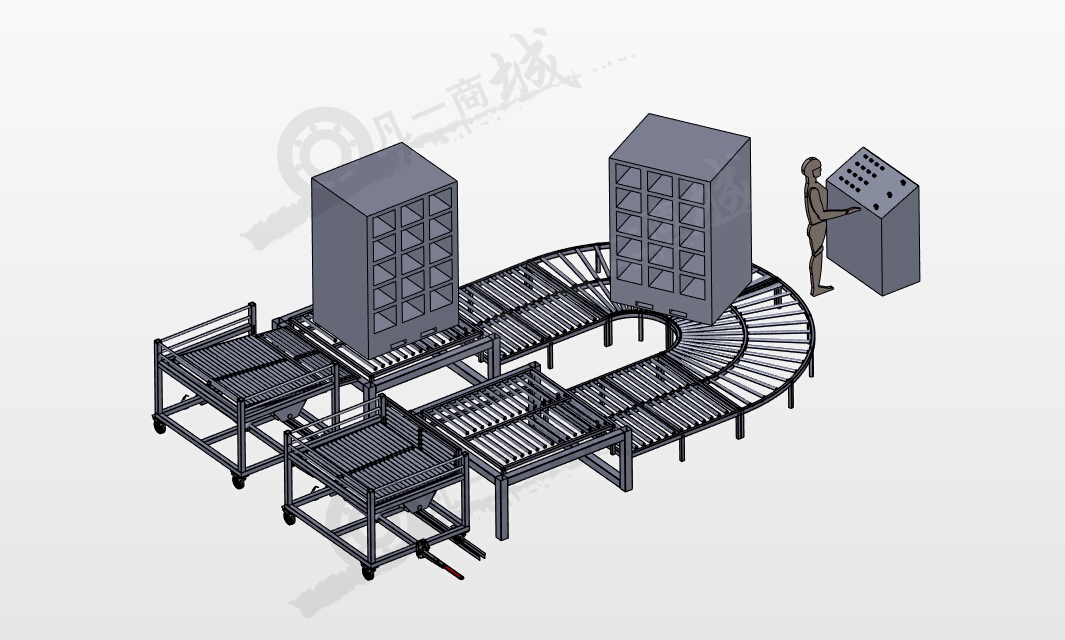無動(dòng)力折返滾筒輸送機(jī) 模型截圖[1]