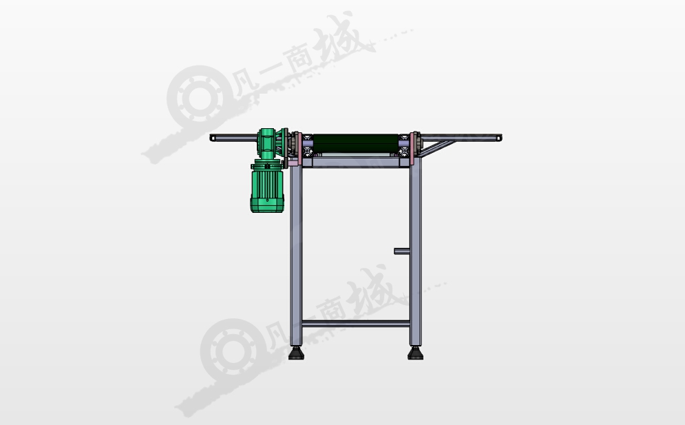 兩側(cè)帶拖板長(zhǎng)型輸送機(jī)3D模型圖 模型截圖[2]