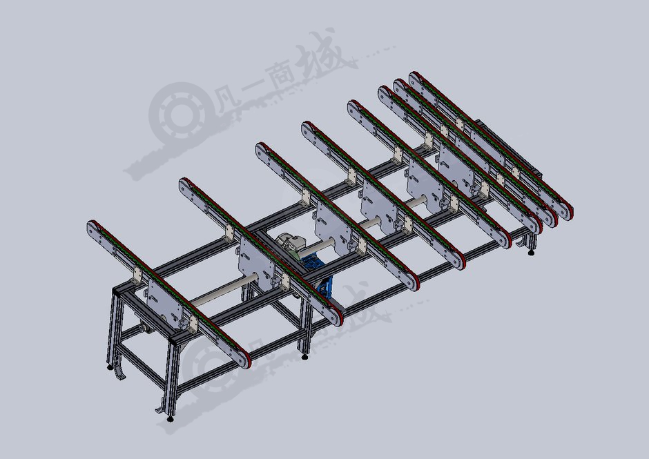 間距可調(diào)木板輸送機(jī)3D圖 模型截圖[2]