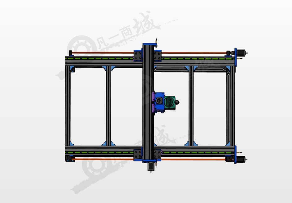 鋁型材框架cnc雕刻機(jī)3D圖 模型截圖[3]