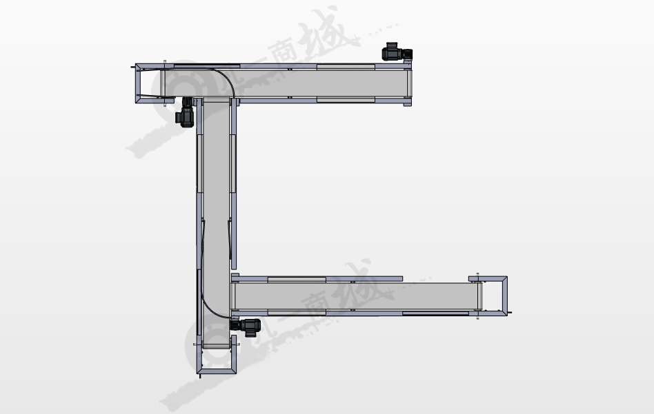 帶轉(zhuǎn)向機(jī)構(gòu)三段輸送機(jī)3D圖 模型截圖[3]