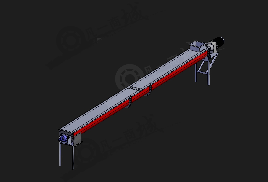 長(zhǎng)型上運(yùn)到下螺旋桿輸送機(jī)3D圖 模型截圖[1]