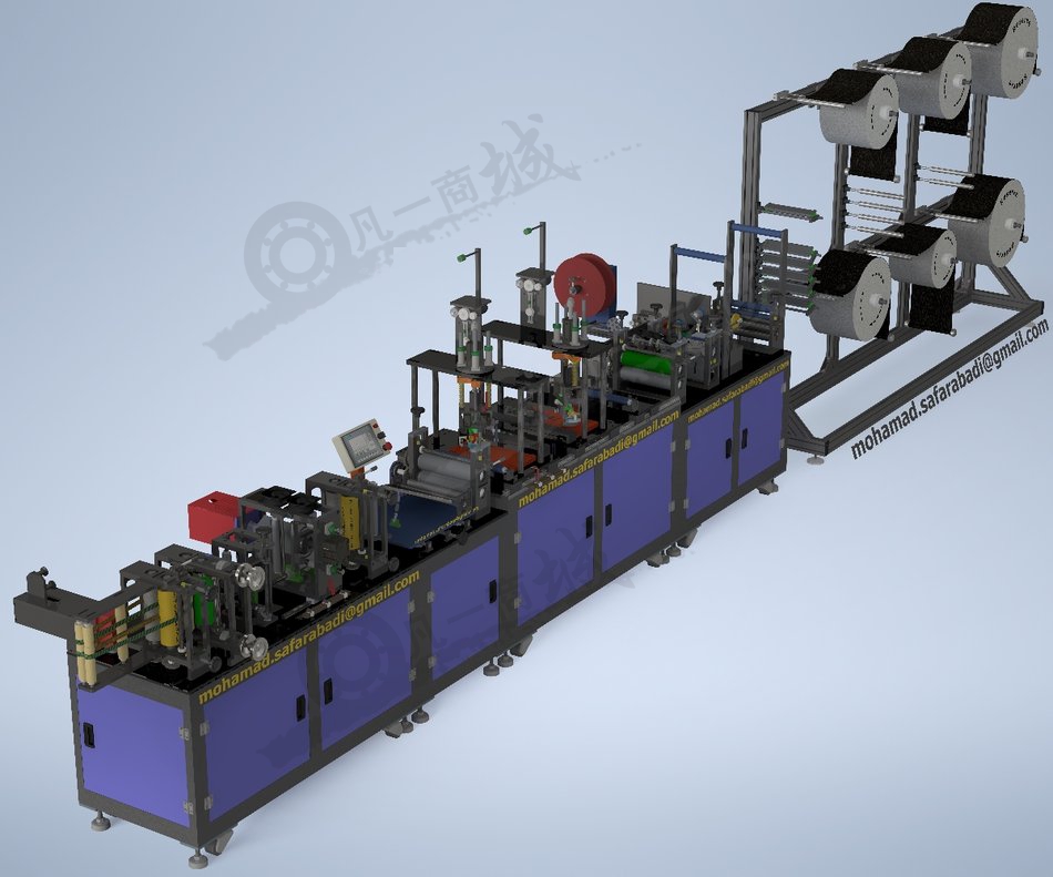 全自動(dòng)N95口罩生產(chǎn)機(jī)3D模型圖紙 模型截圖[1]