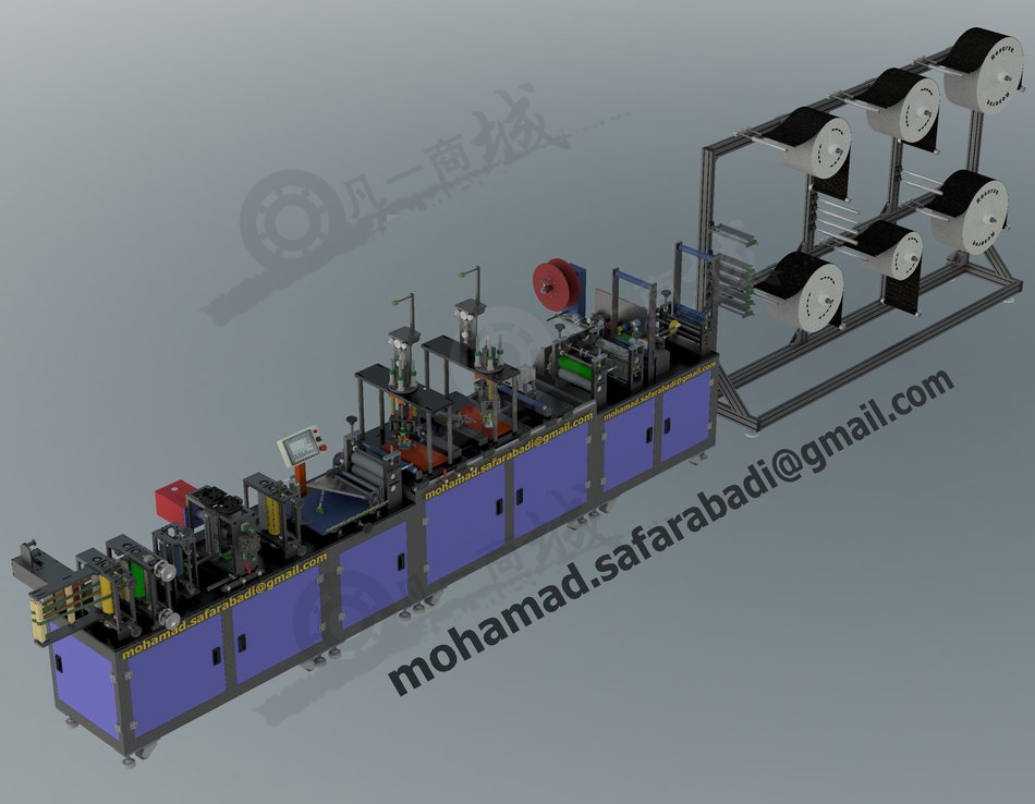 全自動(dòng)N95口罩生產(chǎn)機(jī)3D模型圖紙 模型截圖[3]