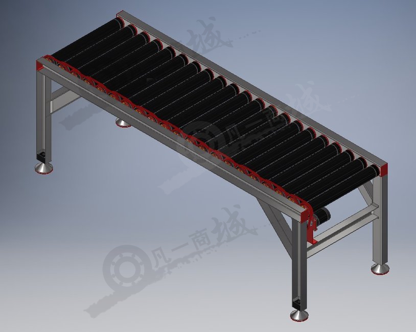 鏈條傳動(dòng)滾筒輸送機(jī)模型圖 模型截圖[2]