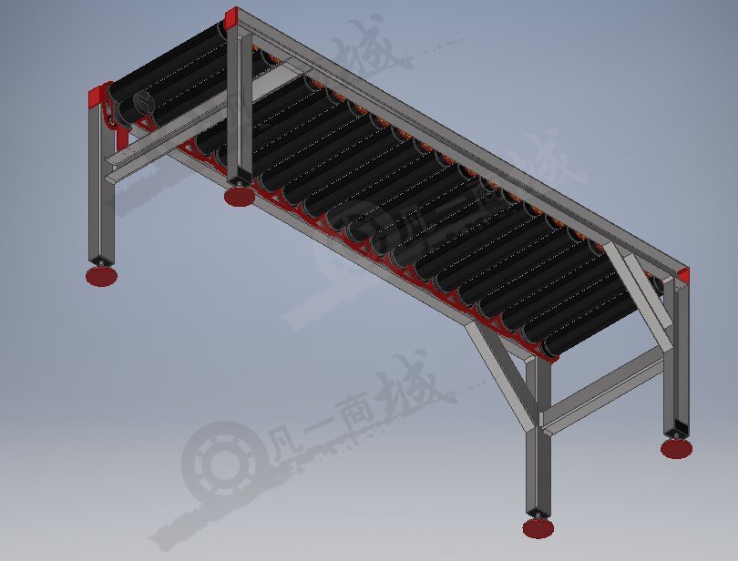 鏈條傳動(dòng)滾筒輸送機(jī)模型圖 模型截圖[3]