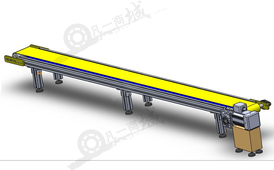 2300mm長(zhǎng)PVC皮帶輸送機(jī)3D圖 模型截圖[3]
