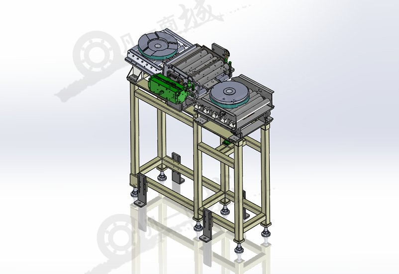 帶部件翻轉板傳送機構3D模型 模型截圖[1]