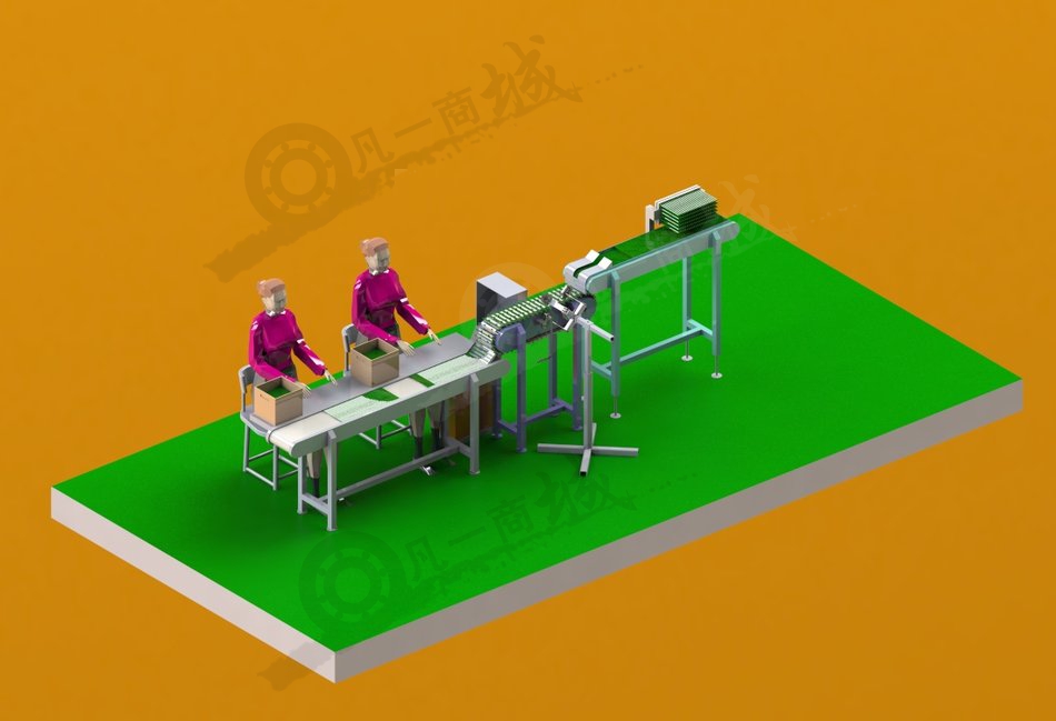 自動(dòng)計(jì)數(shù)鉛筆輸送裝箱流水線3D模型 模型截圖[1]