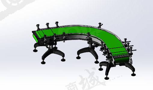 90度轉(zhuǎn)彎網(wǎng)帶輸送機(jī)3D圖 模型截圖[2]